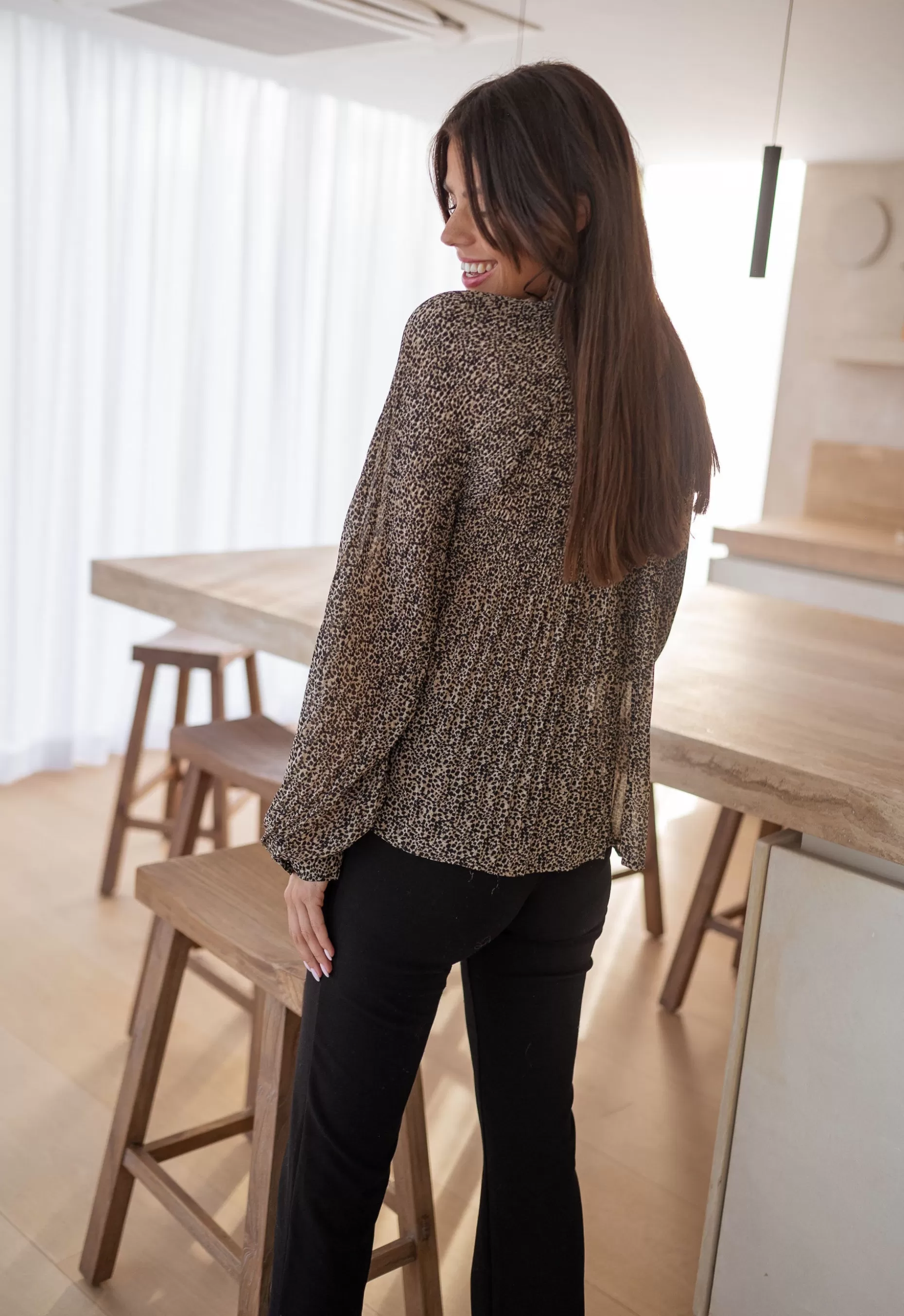 Cheap Blouse Malorie taupe à pois | Blouse féminine | Prêt-à-porter en ligne | Easy Clothes Femme Chemisiers & Blouses