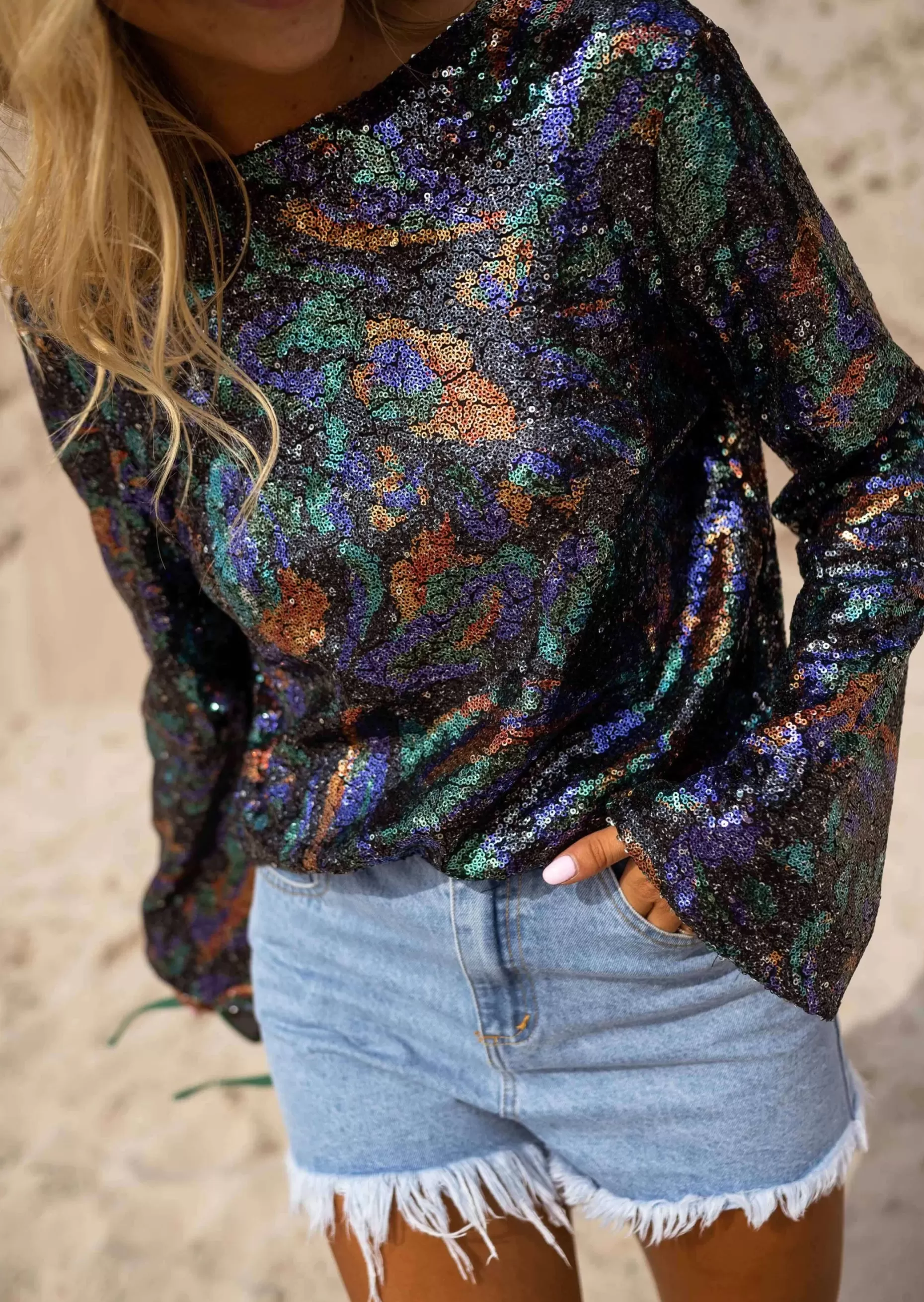 Best Sale Blouse Selma - Paillettes de Couleurs - Création Easy Clothes Femme Chemisiers & Blouses