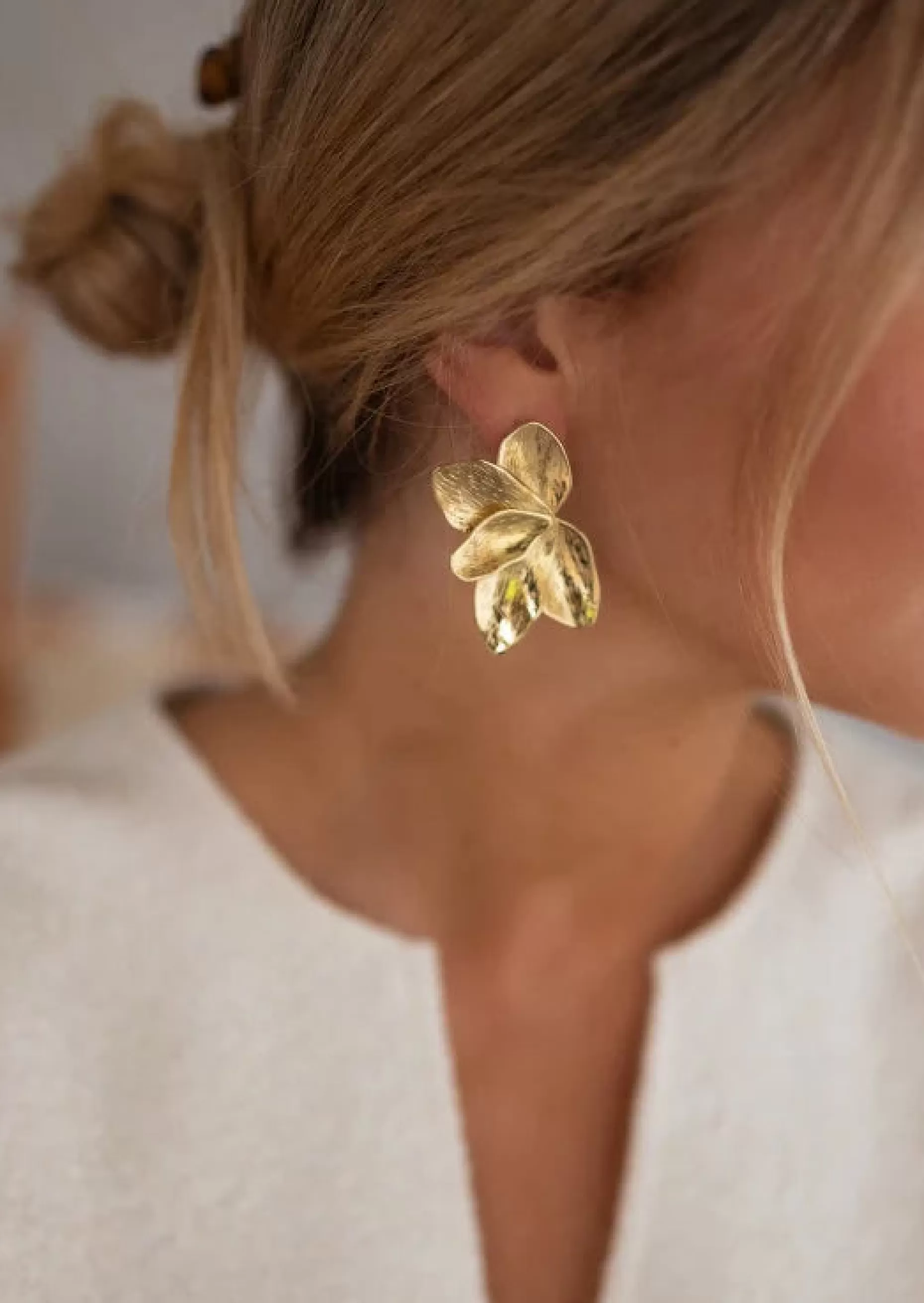 Cheap Boucles d’Oreilles Dorées | Enza | Forme FleurEasy Clothes Boucles d'oreilles