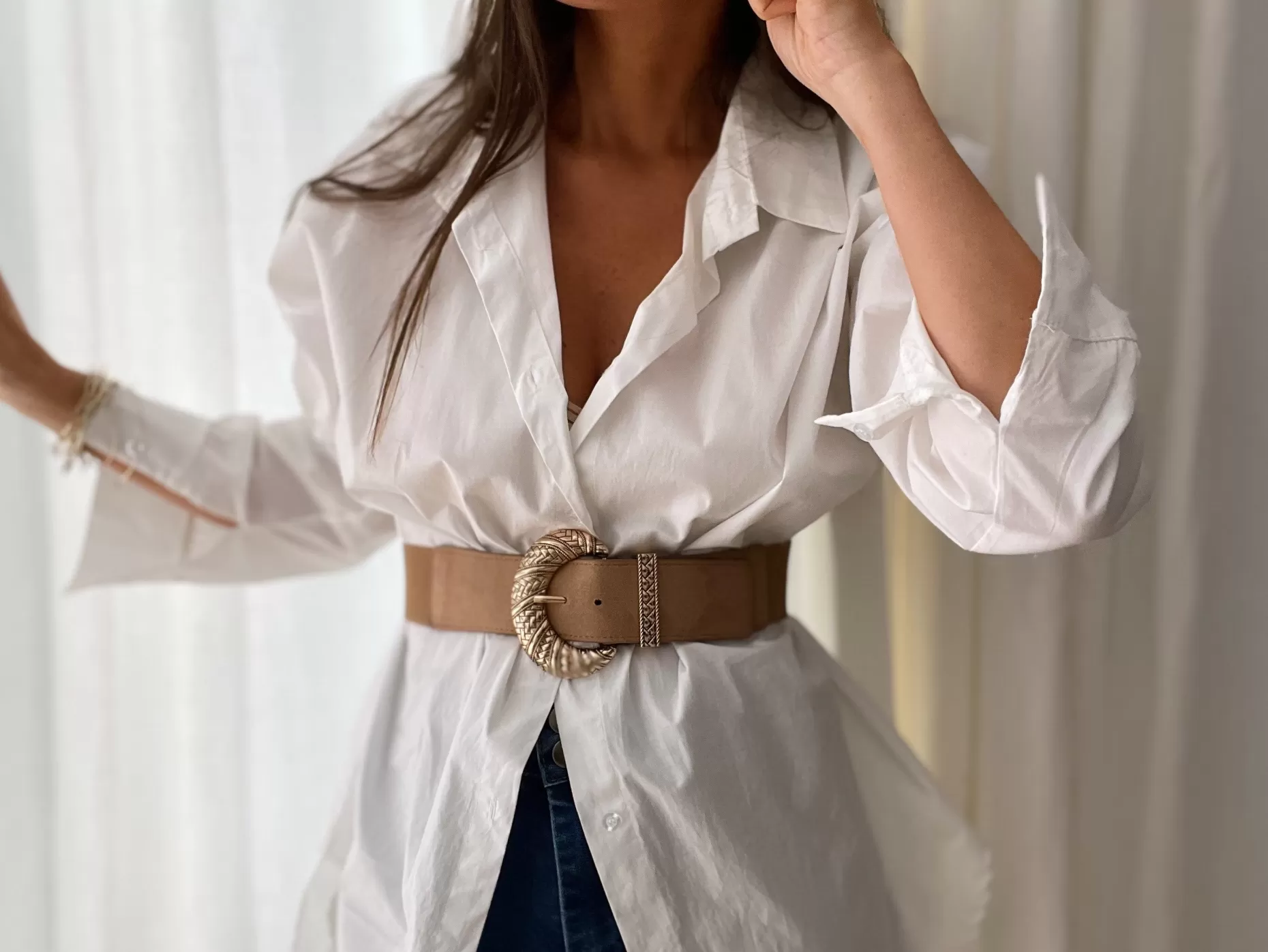 Cheap Ceinture Ferra taupe | Ceinture en daim | Prêt-à-porter en ligne | Easy Clothes Ceintures