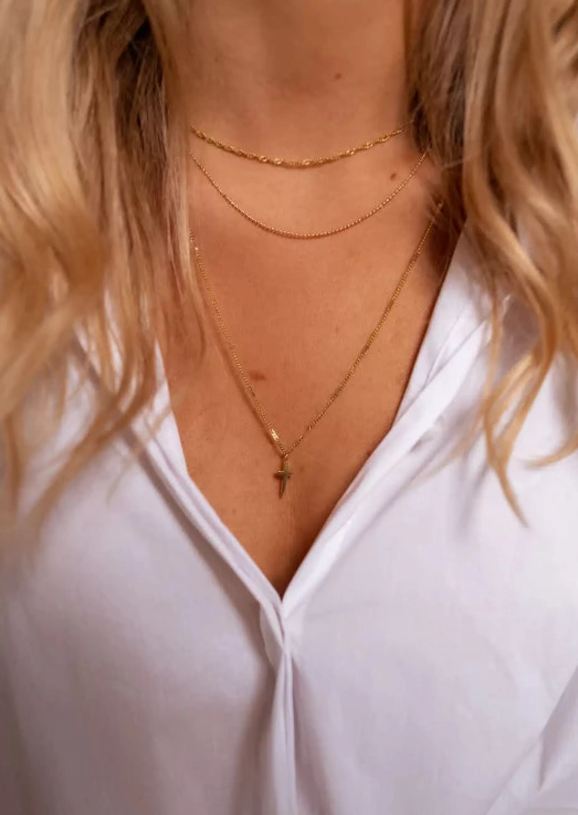 Cheap Collier Triple Rang | Doré | Acier Inoxydable | Bijoux Easy Clothes Colliers