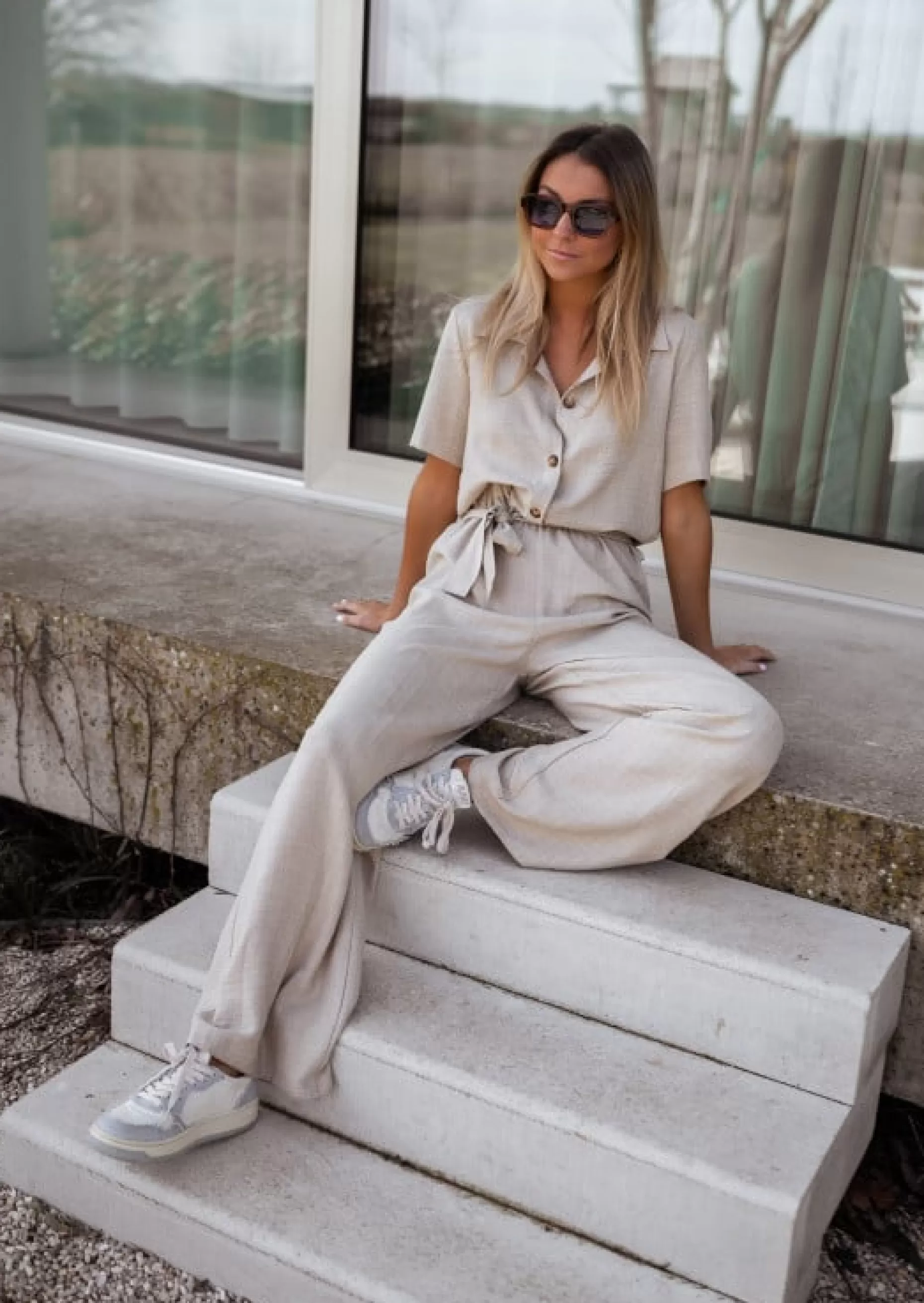 Shop Combinaison Deby beige | Combinaison beige fluide | Prêt-à-porter en ligne | Easy Clothes Femme Combinaisons