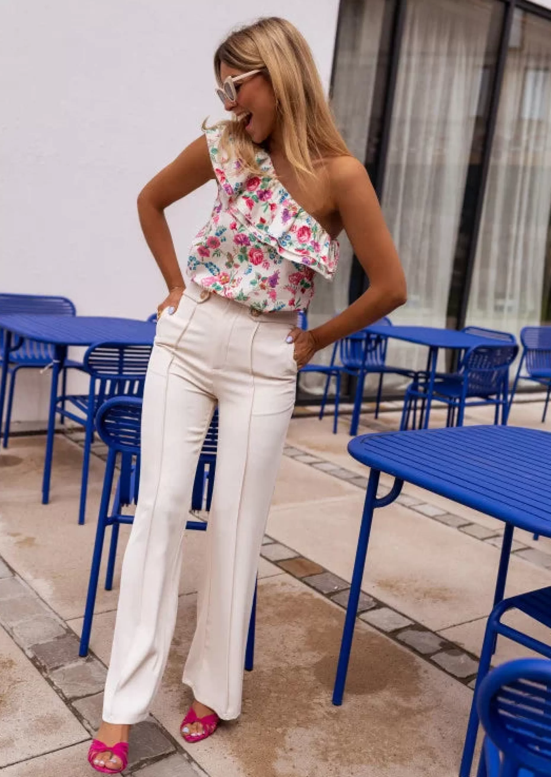 Best Pantalon Edison écru | Pantalon classique évasé | Prêt-à-porter en ligne | Easy Clothes Femme Pantalons