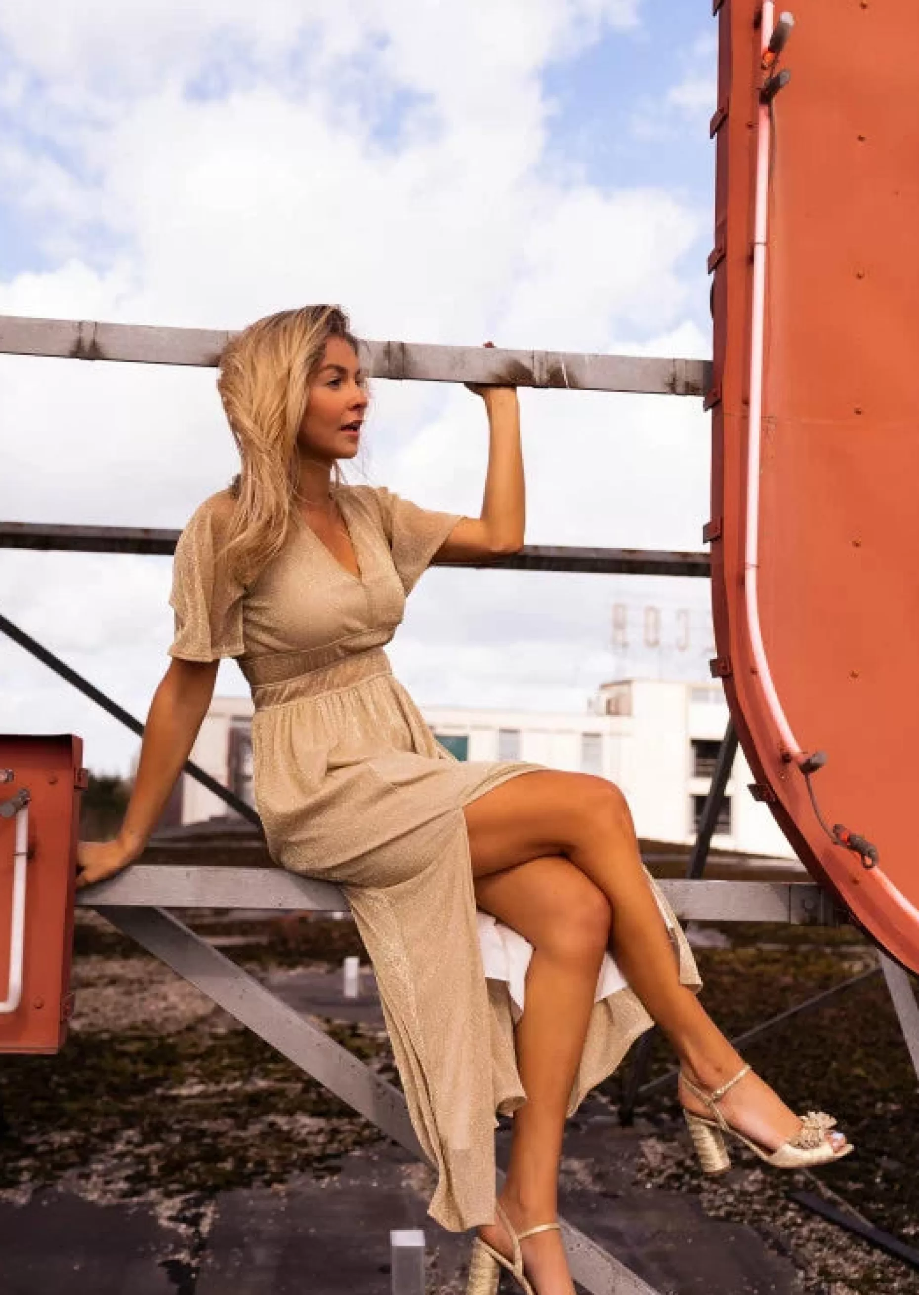Discount Robe Coline dorée - CREATION | Robe longue dorée | Prêt-à-porter en ligne | Easy Clothes Femme Robes