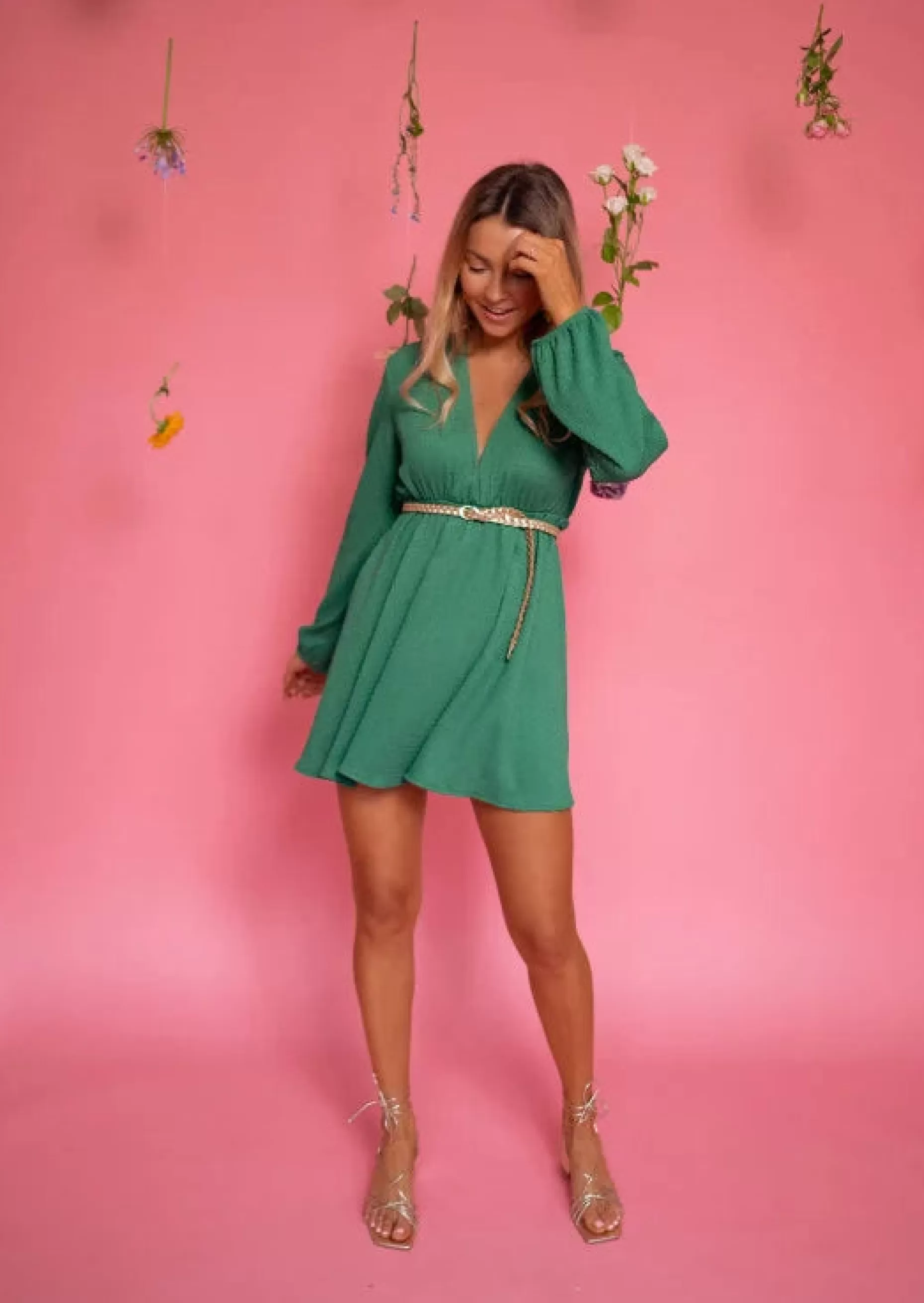 Flash Sale Robe Nella Verte | Made In Italy | Manches Longues | Easy Clothes Femme Robes