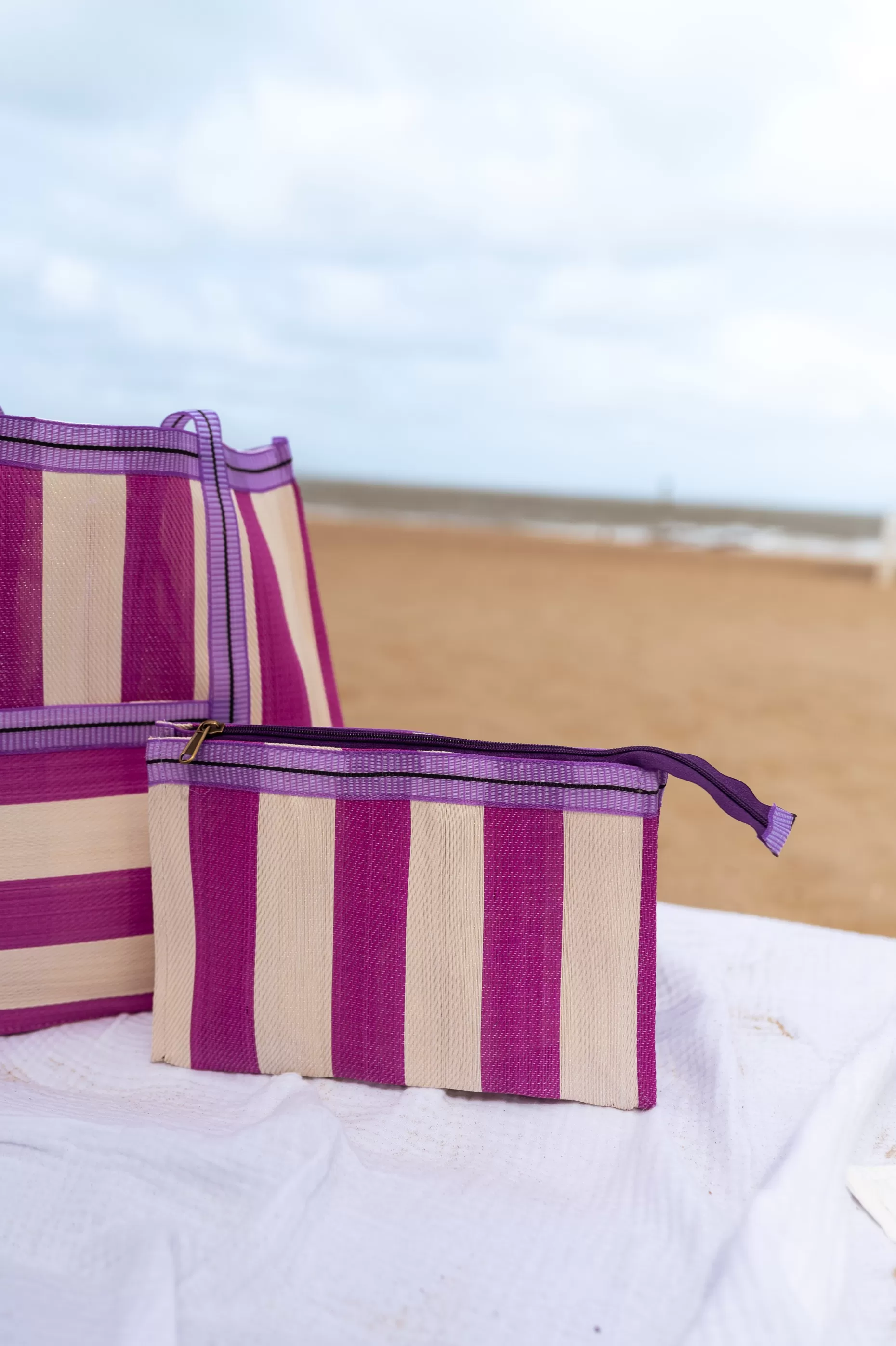 Outlet Sac Sevana à lignes rose | Sac de plage ligné | Prêt-à-porter en ligne |  Easy Clothes Sacs & Pochettes