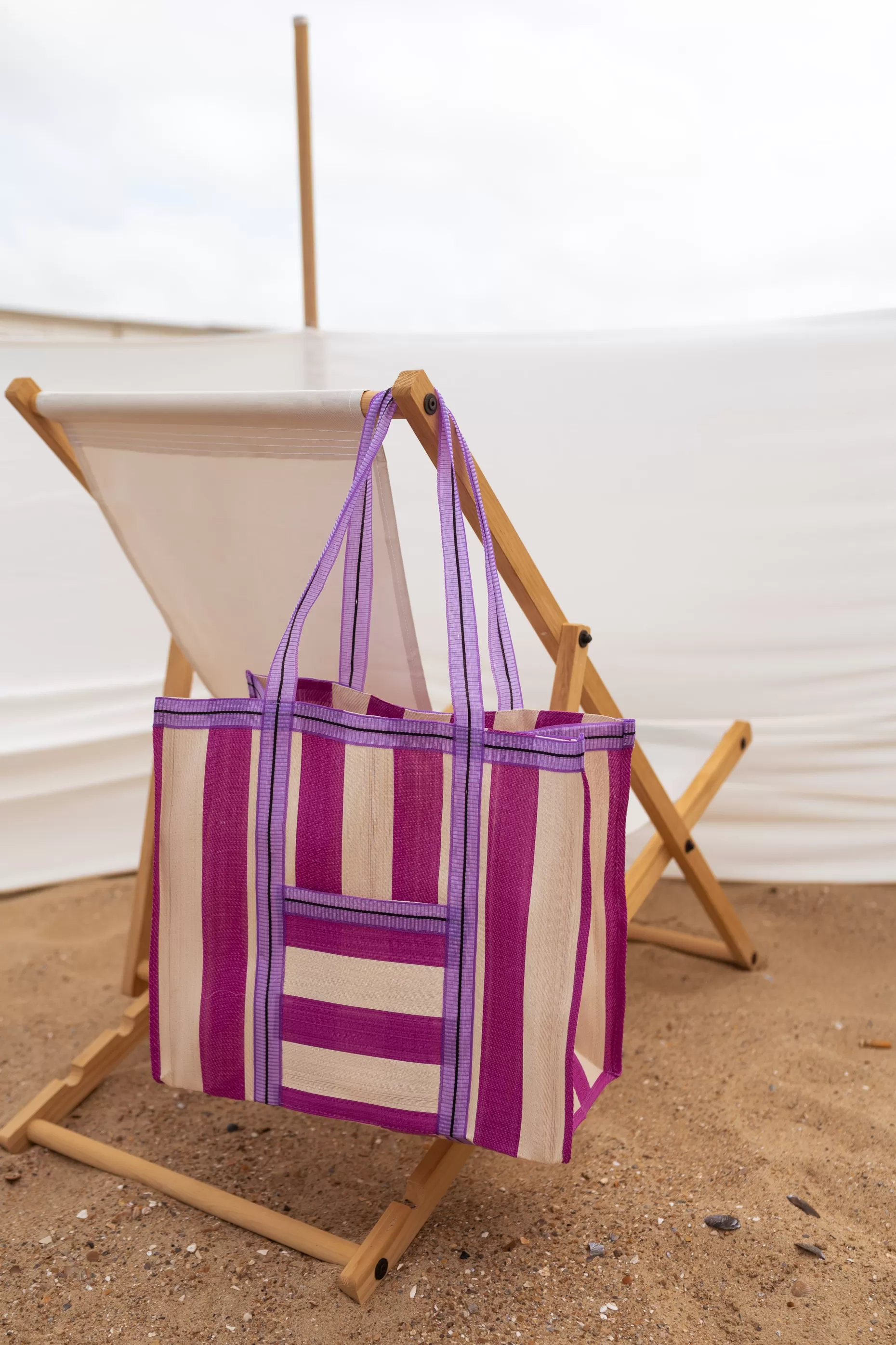 Outlet Sac Sevana à lignes rose | Sac de plage ligné | Prêt-à-porter en ligne |  Easy Clothes Sacs & Pochettes