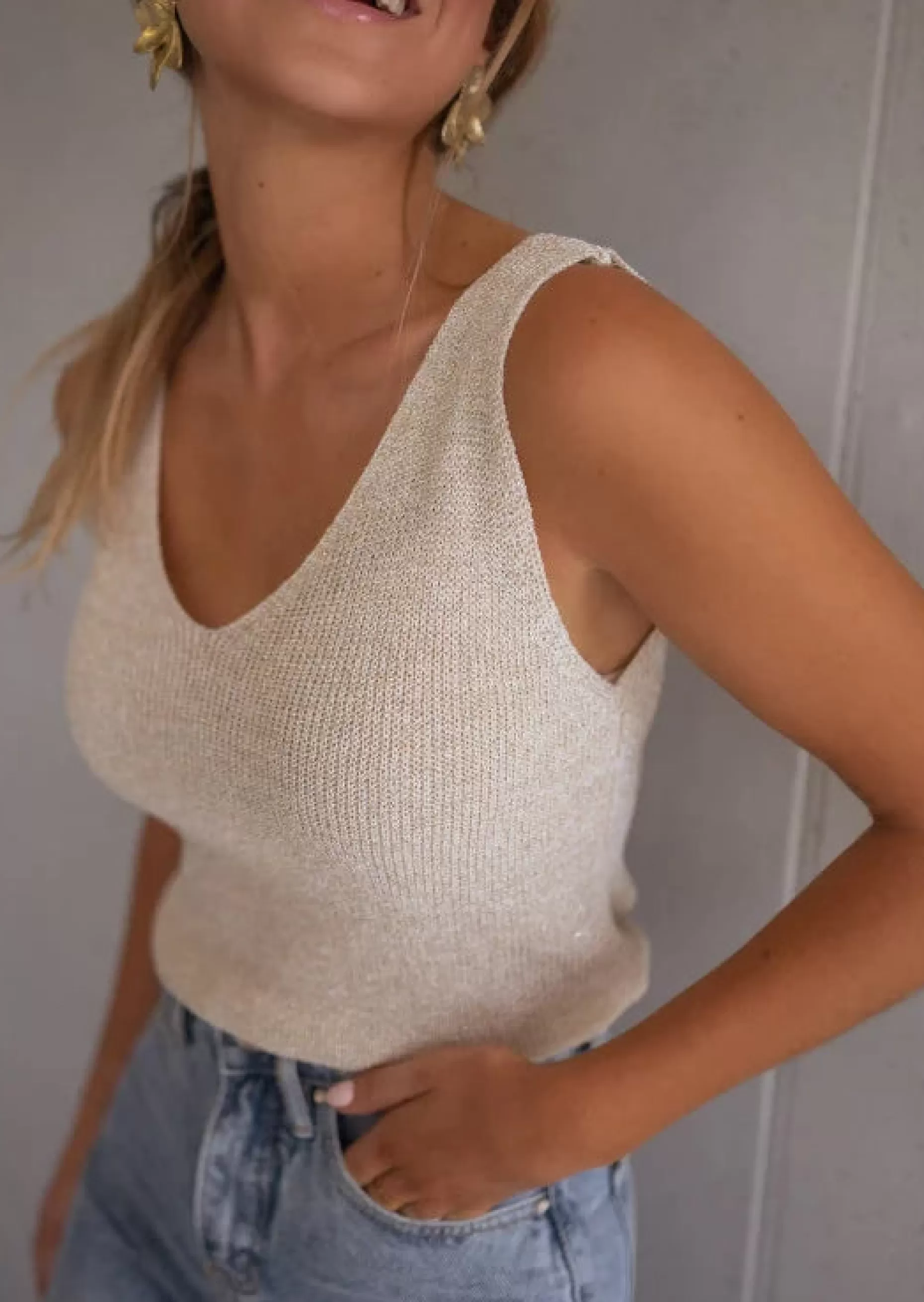 Fashion Top Jarod doré à paillettes | Top pailleté | Prêt-à-porter en ligne | Easy Clothes Femme Tops & T-shirts